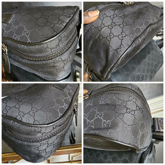 GUCCI Nylon Monogram Fanny Pack Belt Bag Black - Picture 11 of 11
